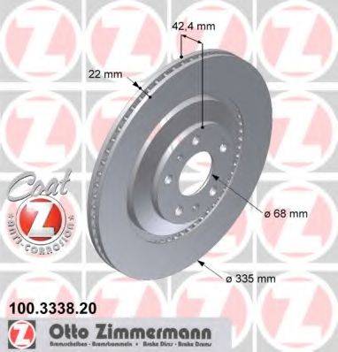 гальмівний диск ZIMMERMANN 100.3338.20