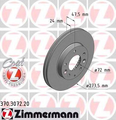 гальмівний диск ZIMMERMANN 370.3072.20