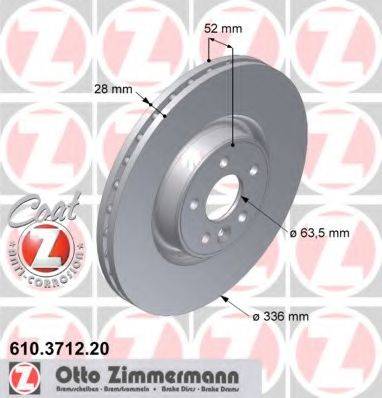 гальмівний диск ZIMMERMANN 610.3712.20