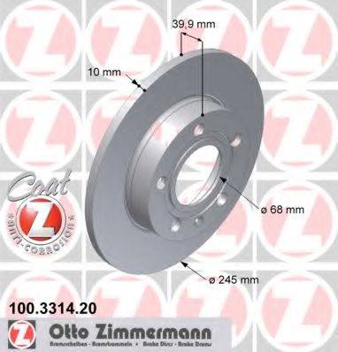 гальмівний диск ZIMMERMANN 100.3314.20