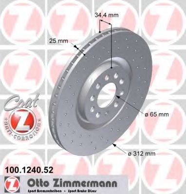 гальмівний диск ZIMMERMANN 100.1240.52