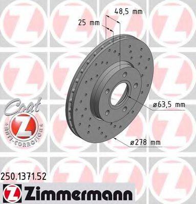 гальмівний диск ZIMMERMANN 250.1371.52