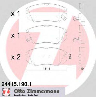 Комплект гальмівних колодок, дискове гальмо ZIMMERMANN 24415.190.1