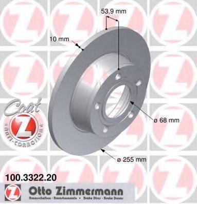 гальмівний диск ZIMMERMANN 100.3322.20