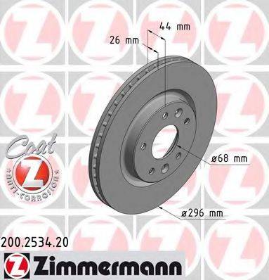 гальмівний диск ZIMMERMANN 200.2534.20