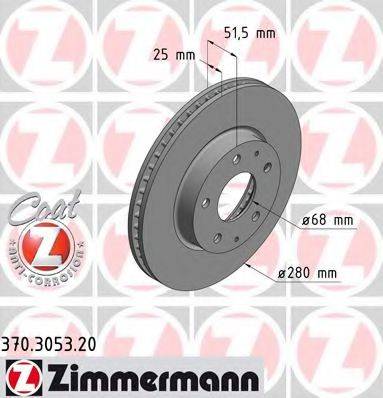 гальмівний диск ZIMMERMANN 370.3053.20