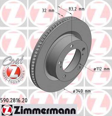 гальмівний диск ZIMMERMANN 590.2816.20