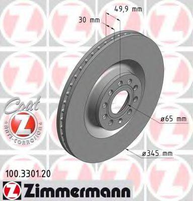 гальмівний диск ZIMMERMANN 100.3301.20