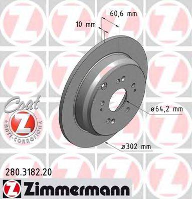 гальмівний диск ZIMMERMANN 280.3182.20