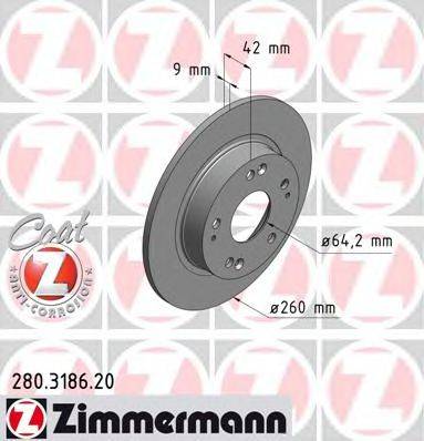 гальмівний диск ZIMMERMANN 280.3186.20