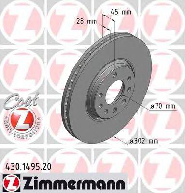 гальмівний диск ZIMMERMANN 430.1495.20