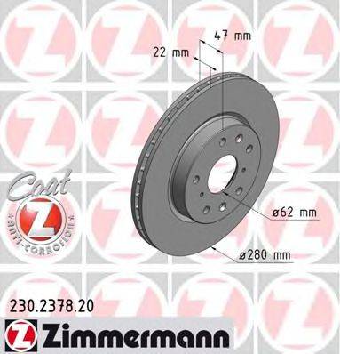 гальмівний диск ZIMMERMANN 230.2378.20