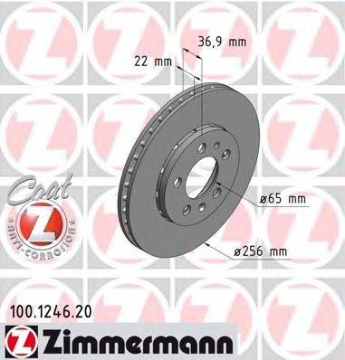 гальмівний диск ZIMMERMANN 100.1246.20