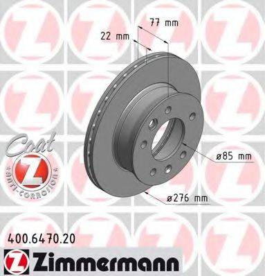 гальмівний диск ZIMMERMANN 400.6470.20