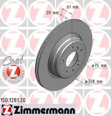 гальмівний диск ZIMMERMANN 150.1281.20