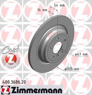 гальмівний диск ZIMMERMANN 400.3686.20