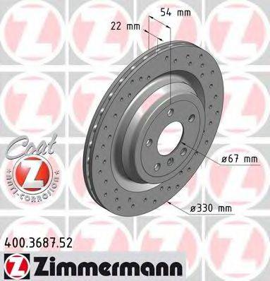 гальмівний диск ZIMMERMANN 400.3687.52