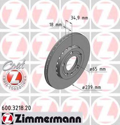 гальмівний диск ZIMMERMANN 600.3218.20