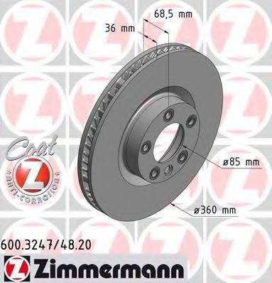 гальмівний диск ZIMMERMANN 600.3247.20