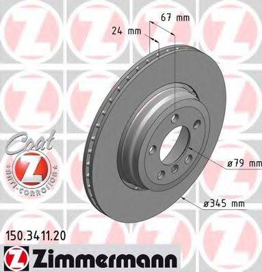 гальмівний диск ZIMMERMANN 150.3411.20