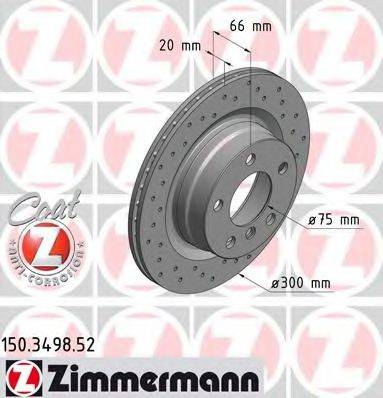 гальмівний диск ZIMMERMANN 150.3498.52