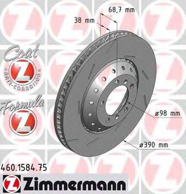 гальмівний диск ZIMMERMANN 460.1584.75