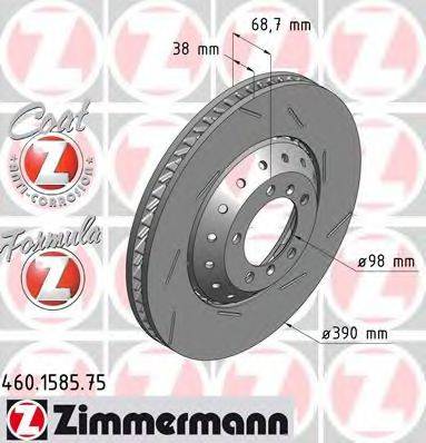 гальмівний диск ZIMMERMANN 460.1585.75