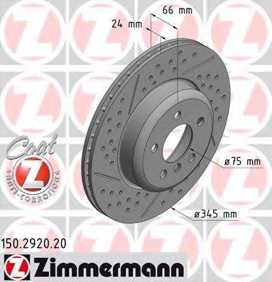 гальмівний диск ZIMMERMANN 150.2920.20