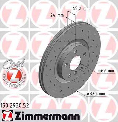 гальмівний диск ZIMMERMANN 150.2930.52