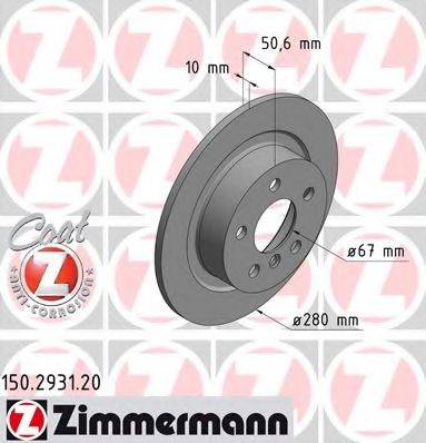 гальмівний диск ZIMMERMANN 150.2931.20