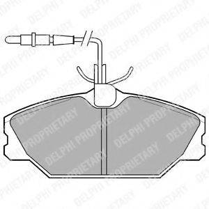 Комплект гальмівних колодок, дискове гальмо DELPHI LP788