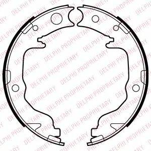 Комплект гальмівних колодок, стоянкова гальмівна система DELPHI LS2026