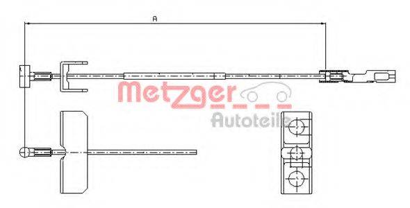 Трос, стоянкова гальмівна система METZGER 11.6802